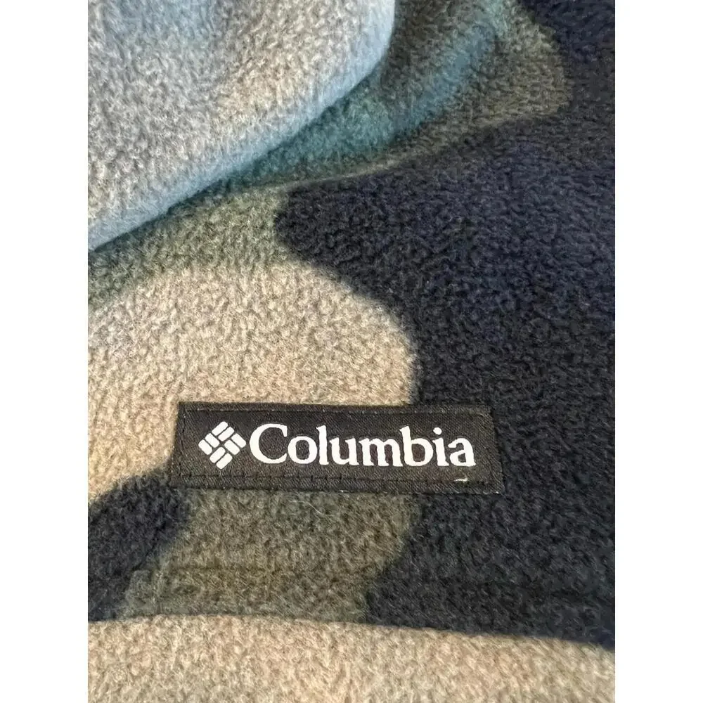 Columbia Boy’s Fleece Jacket Zing III Green Camo Zip Front Size Large (14/16)